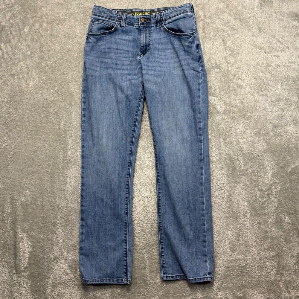 Lee Jeans Men's 30x29* Blue Denim Straight Extreme Motion MVP Adjustable Waist